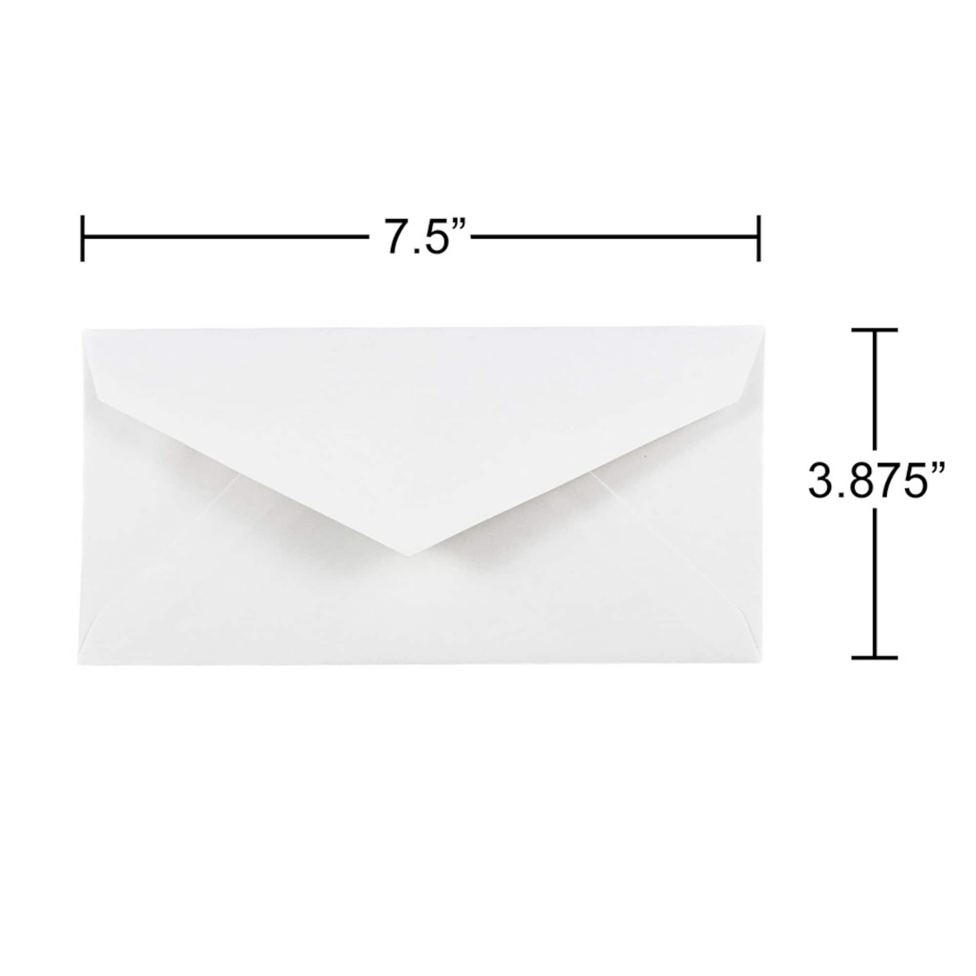 JAM Paper 3.875" x 7.5" White Monarch Commercial Envelopes